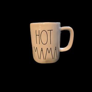 Rae Dunn “HOT MAMA” White Ceramic Mug – Farmhouse Style Coffee Cup